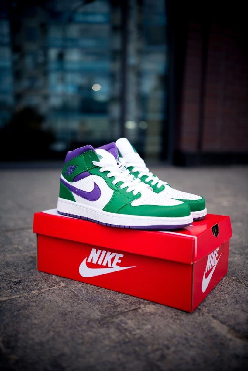 AirJordan Retro1 Green Violet White