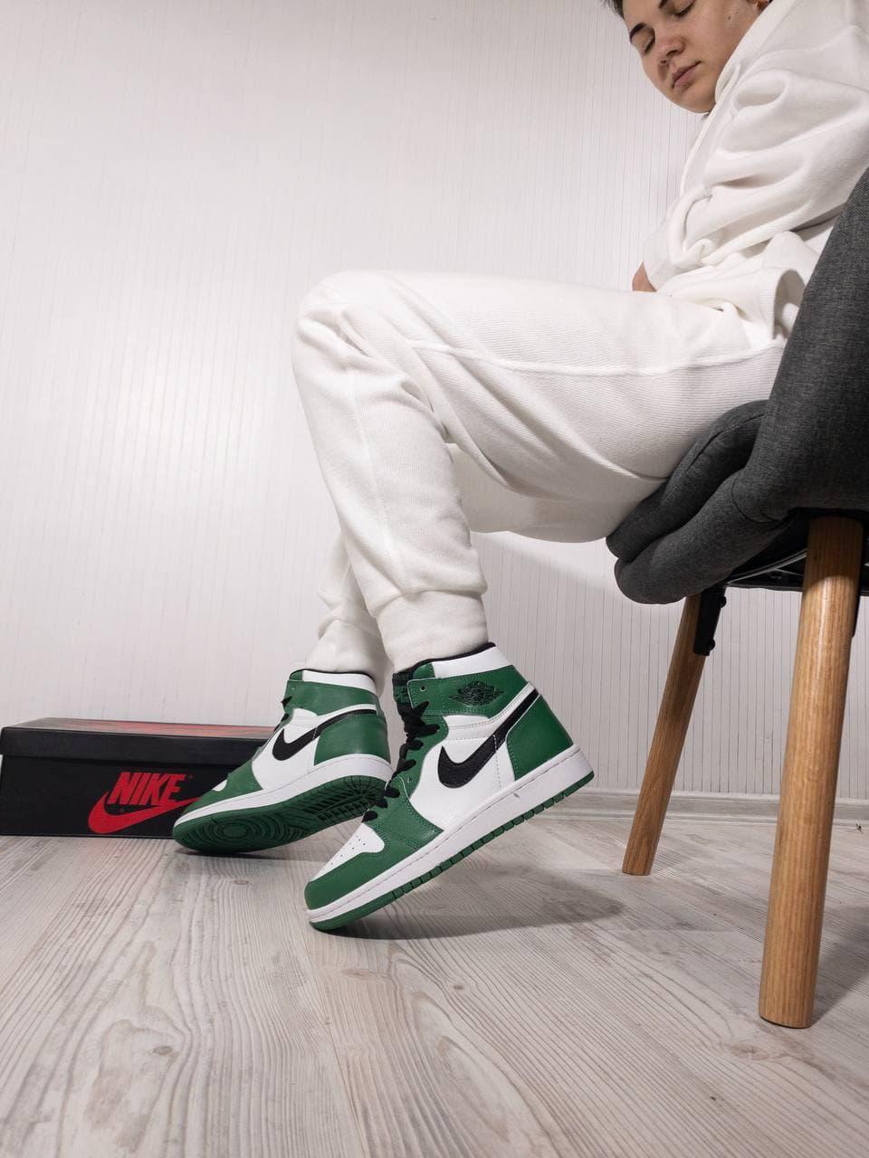 Nike Air Jordan 1 Retro Mid Green White Black