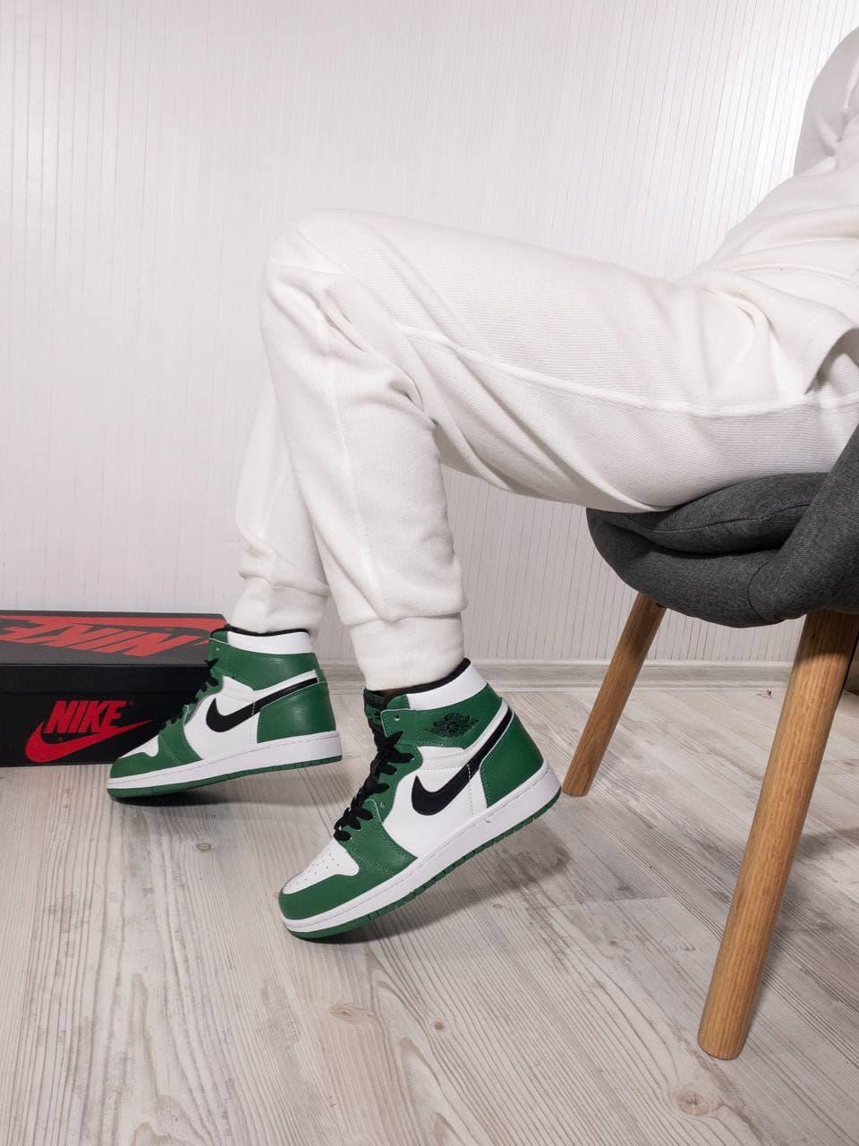 Nike Air Jordan 1 Retro Mid Green White Black