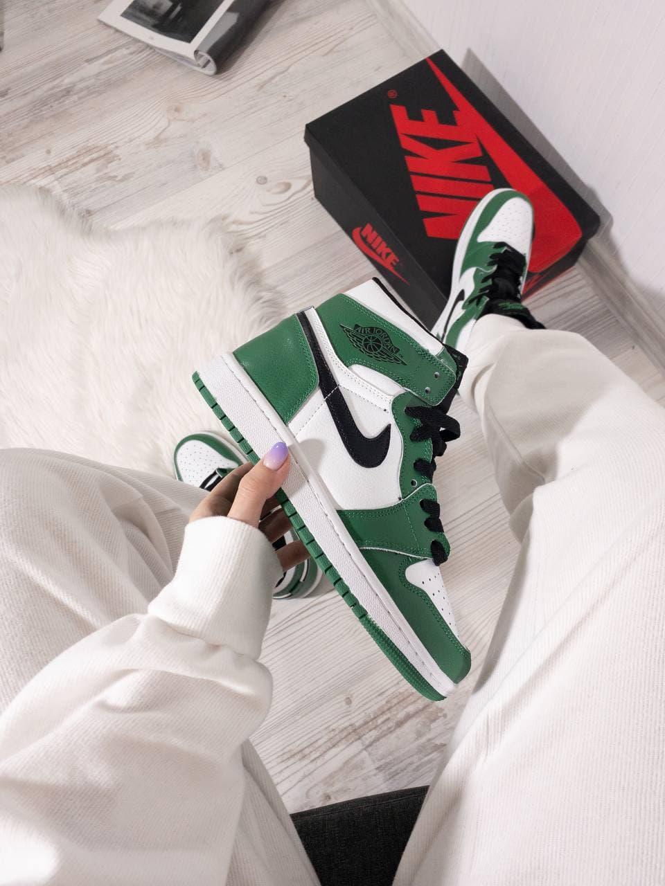 Nike Air Jordan 1 Retro Mid Green White Black