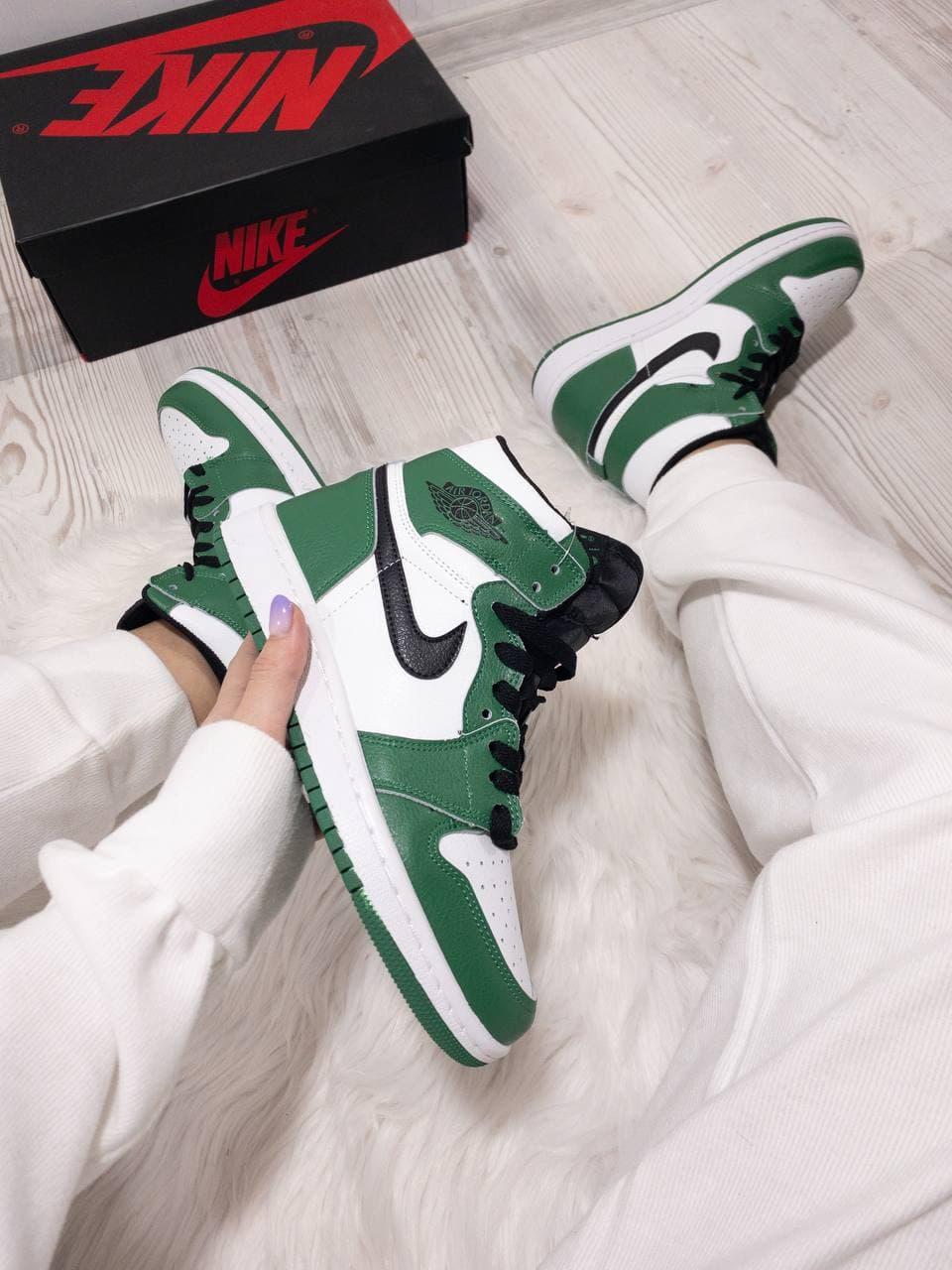 Nike Air Jordan 1 Retro Mid Green White Black