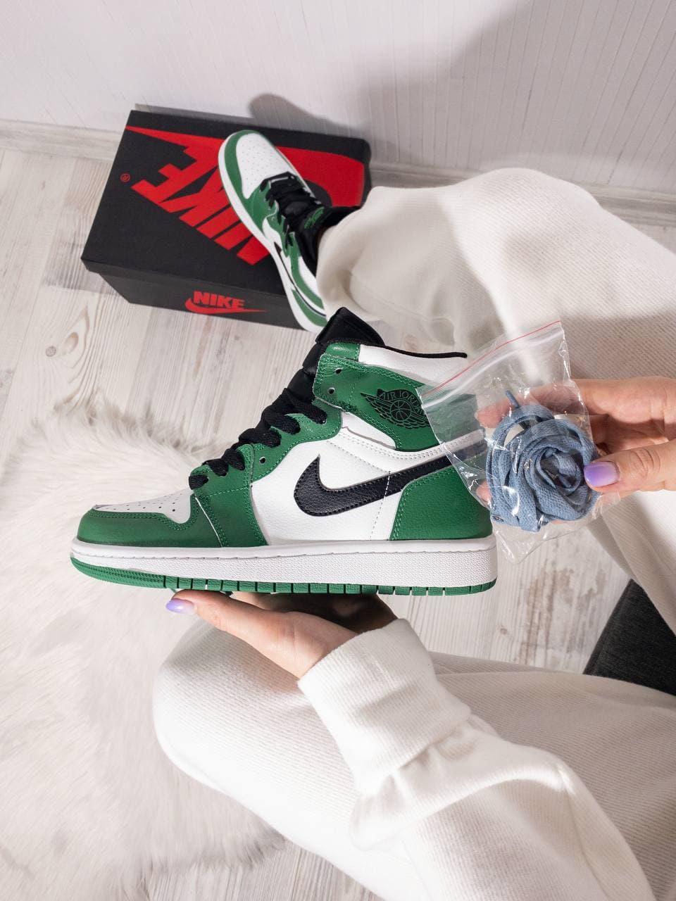 Nike Air Jordan 1 Retro Mid Green White Black