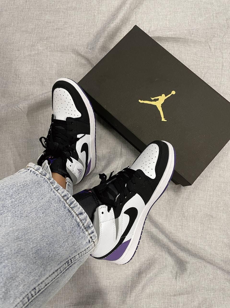 Nike Air Jordan 1 Retro Mid Black Violet White