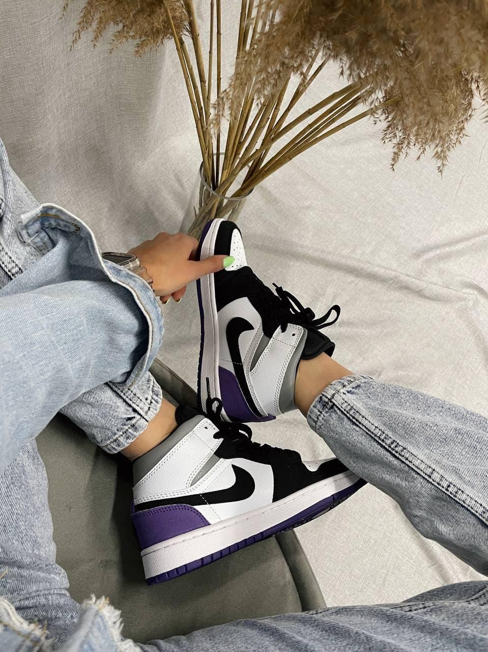 Nike Air Jordan 1 Retro Mid Black Violet White