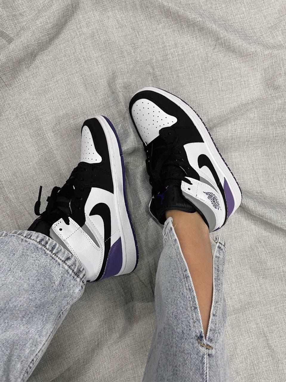 Nike Air Jordan 1 Retro Mid Black Violet White