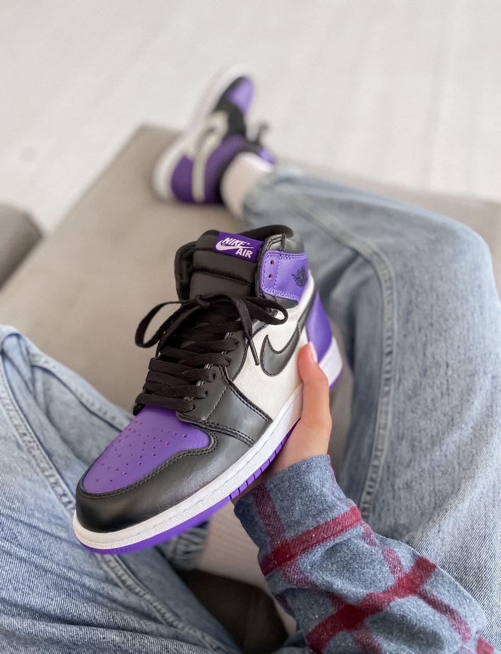 Nike Air Jordan 1 Retro Mid Violet White Black