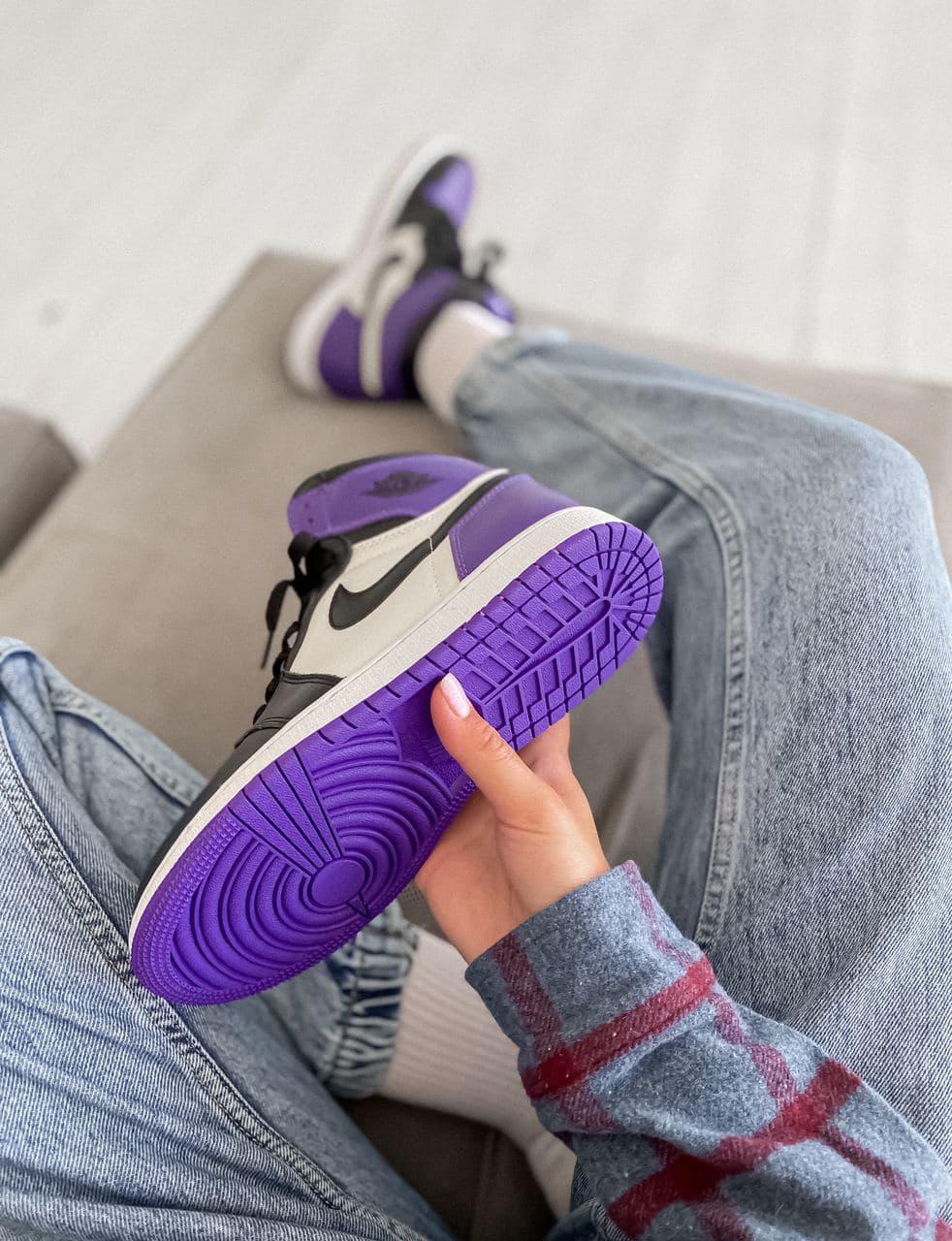 Nike Air Jordan 1 Retro Mid Violet White Black