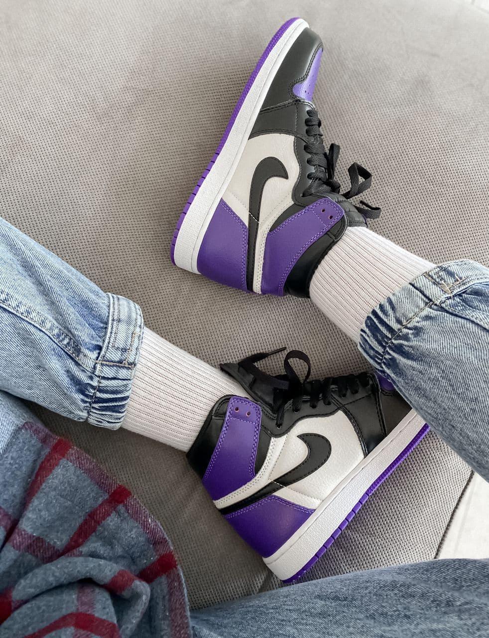 Nike Air Jordan 1 Retro Mid Violet White Black