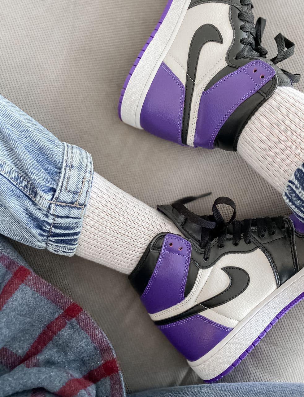 Nike Air Jordan 1 Retro Mid Violet White Black