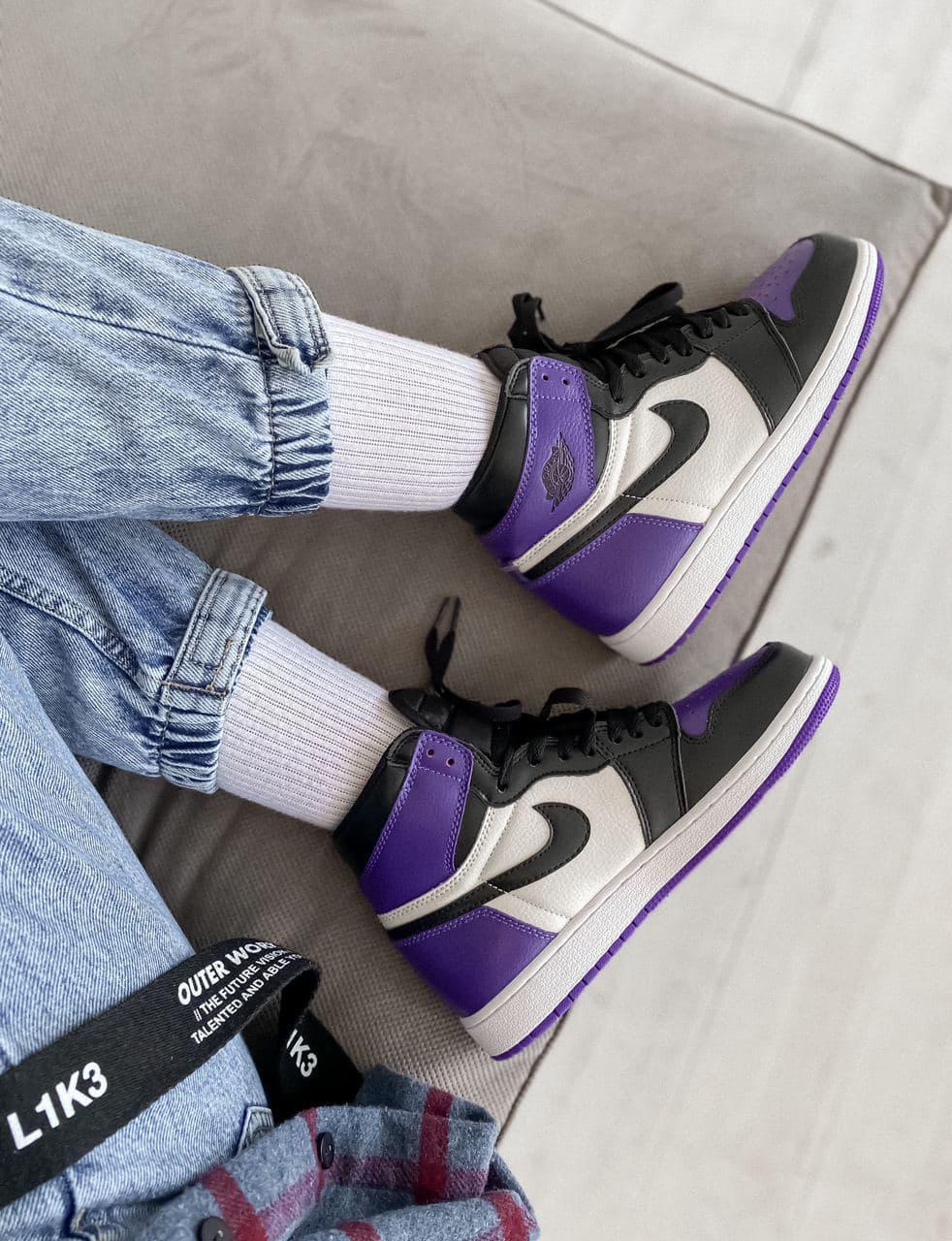 Nike Air Jordan 1 Retro Mid Violet White Black