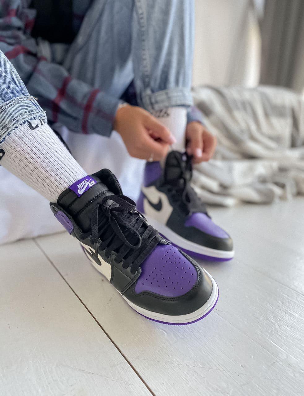 Nike Air Jordan 1 Retro Mid Violet White Black