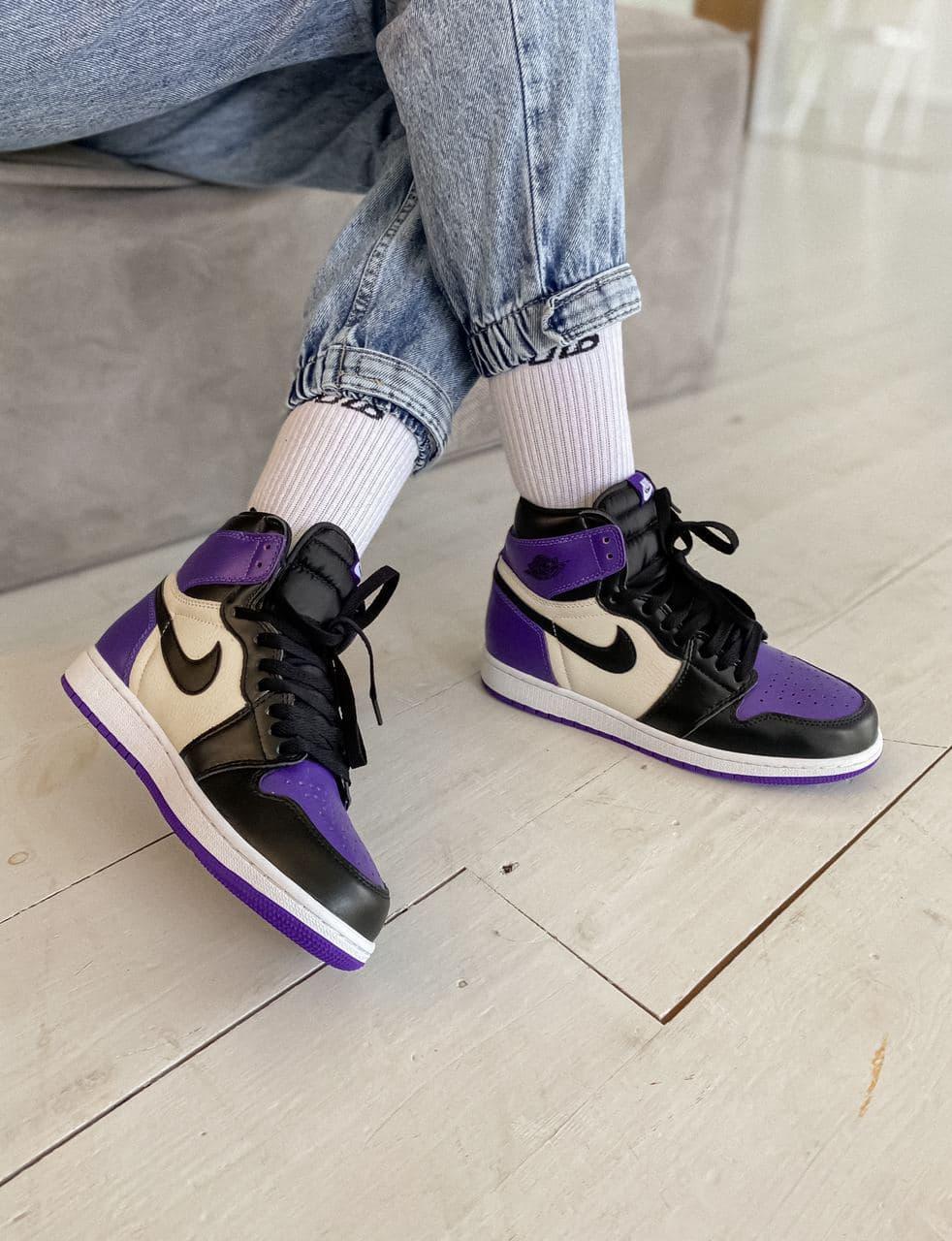 Nike Air Jordan 1 Retro Mid Violet White Black