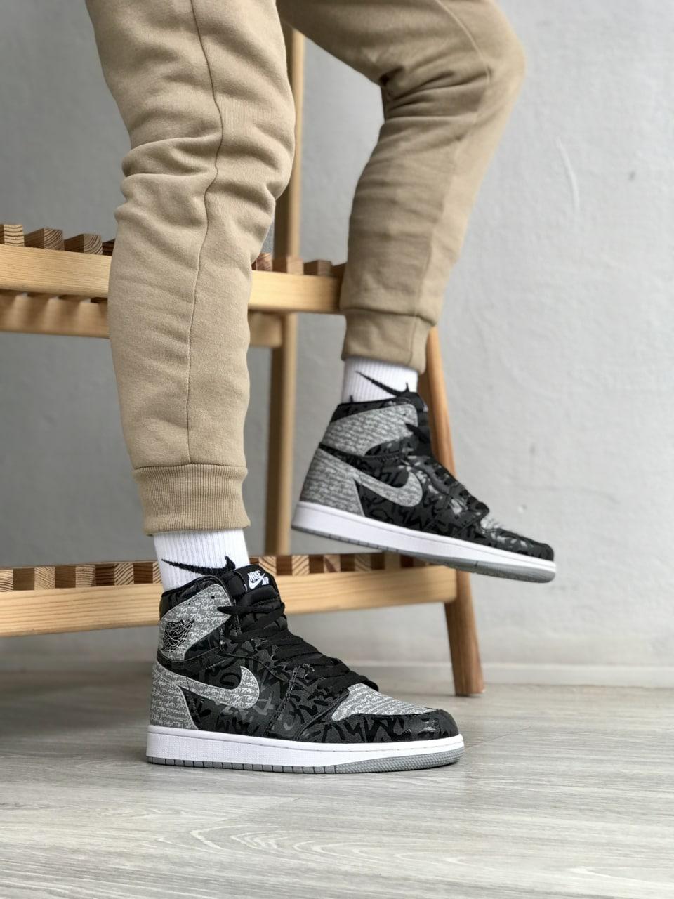 Nike Air Jordan 1 Retro High Black Grey v2