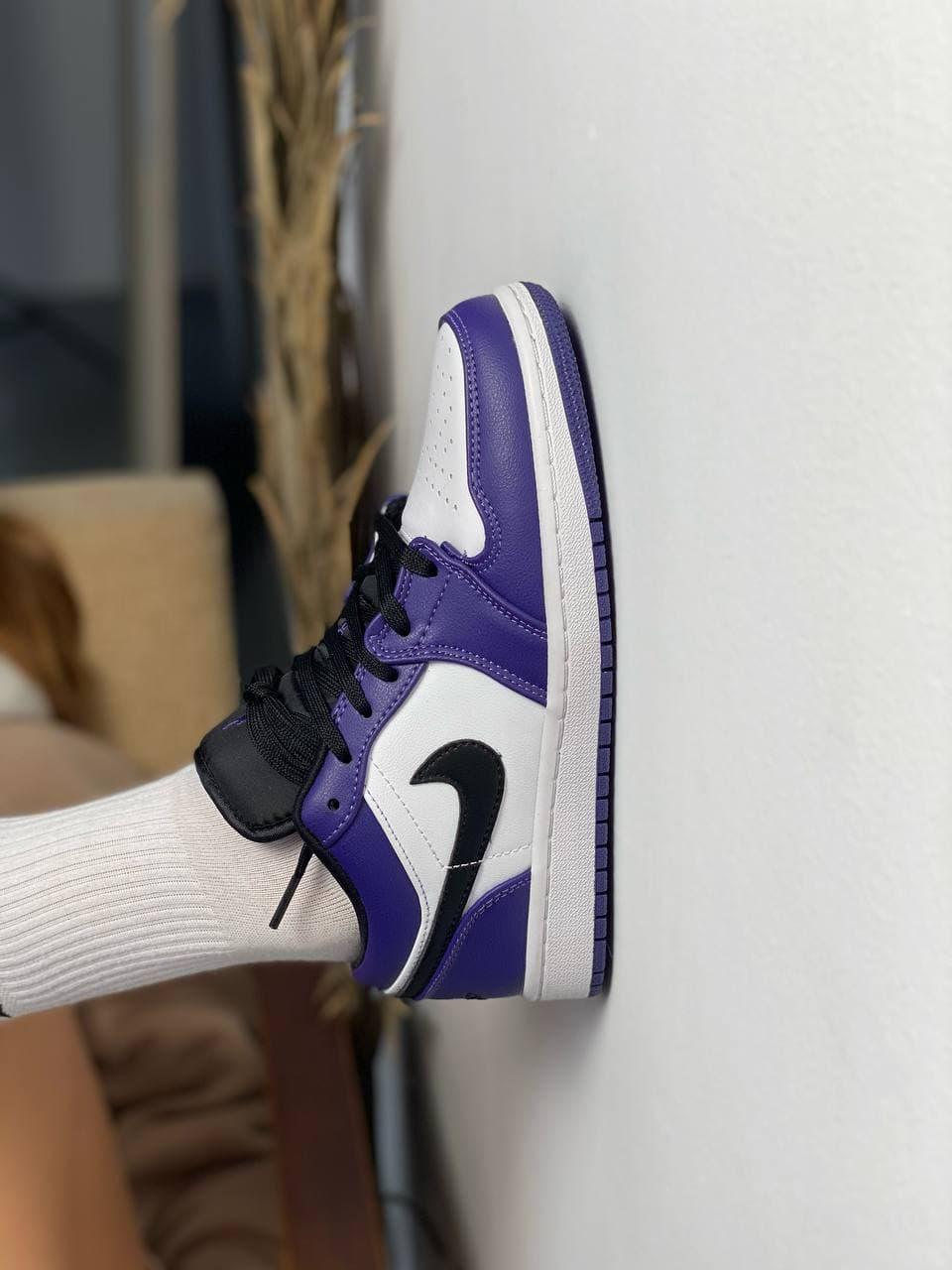 Nike Air Jordan Retro 1 Low Violet White «Black Logo»