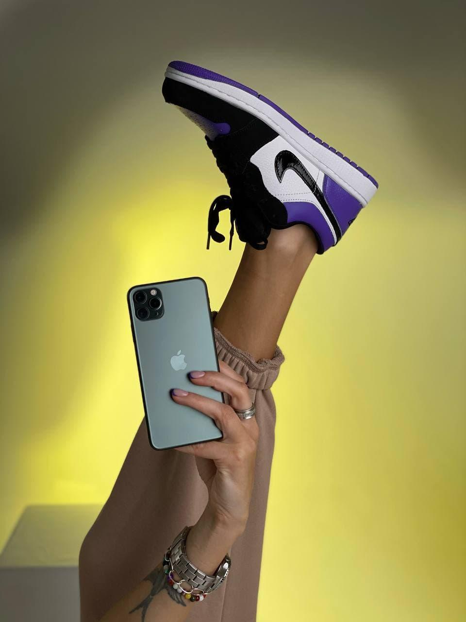 Nike Air Jordan Retro 1 Low Violet White Black