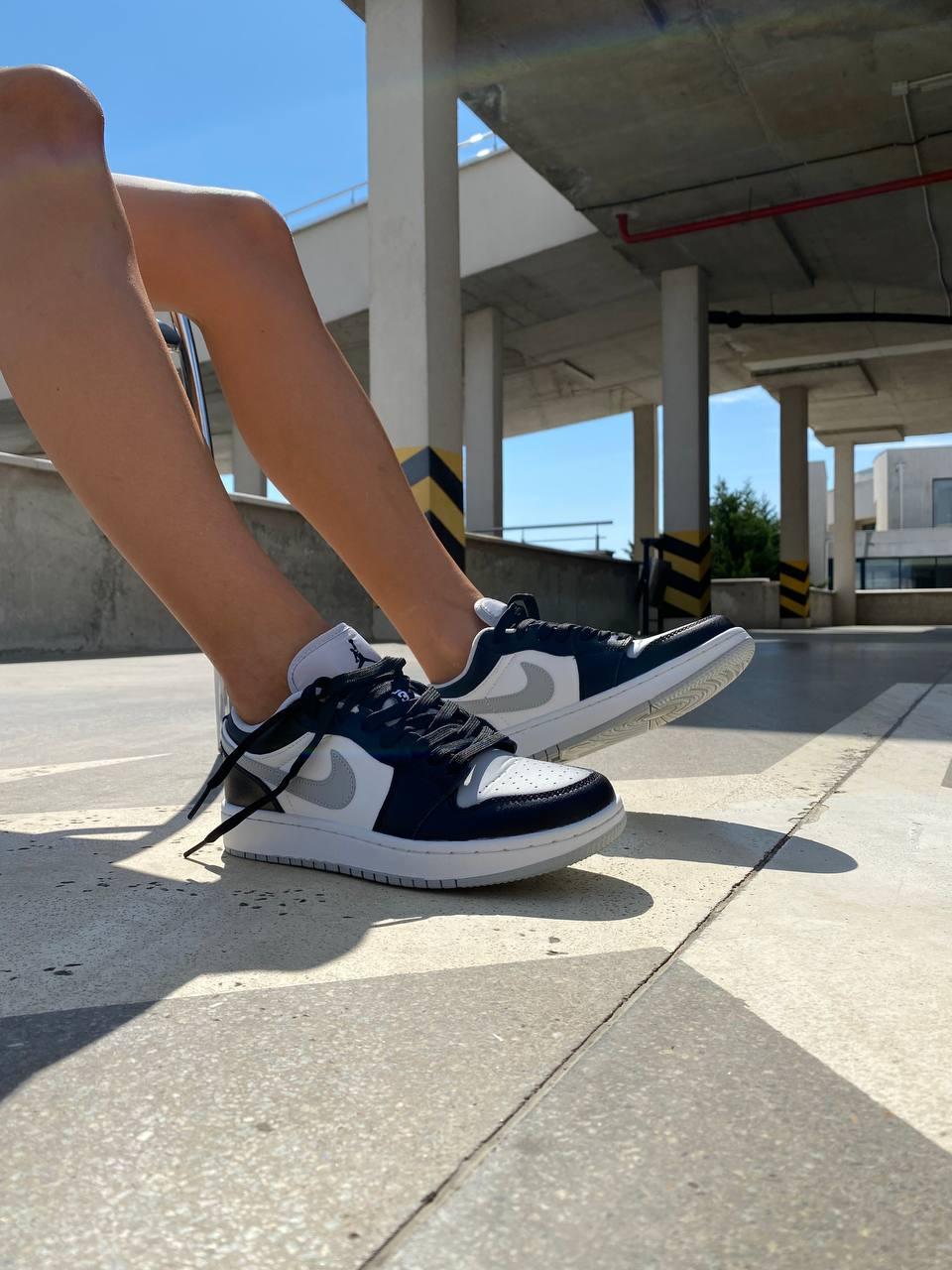 Nike Air Jordan Retro 1 Low Black White Grey 1