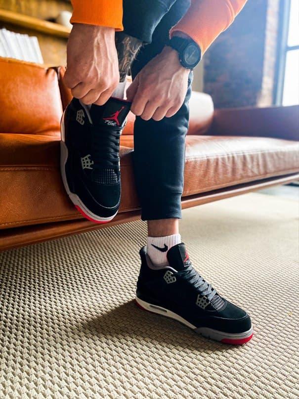 Nike Air Jordan Retro 4 Grey Black Red