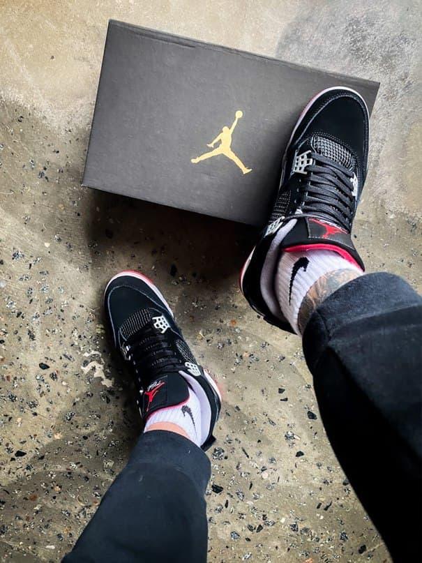 Nike Air Jordan Retro 4 Grey Black Red