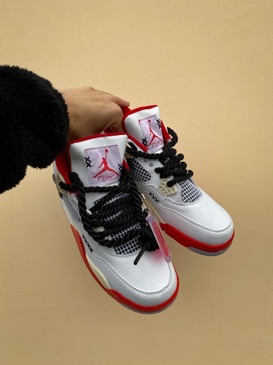 Nike Air Jordan Retro 4 White Red Yellow