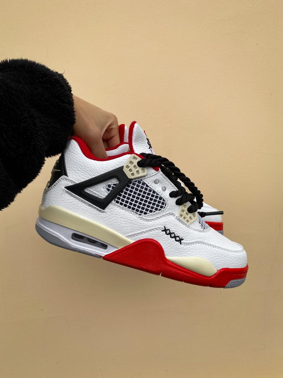 Nike Air Jordan Retro 4 White Red Yellow
