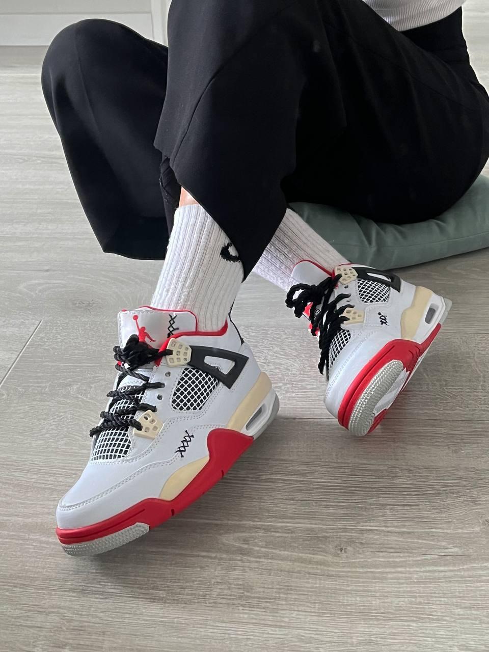 Nike Air Jordan Retro 4 White Red Yellow