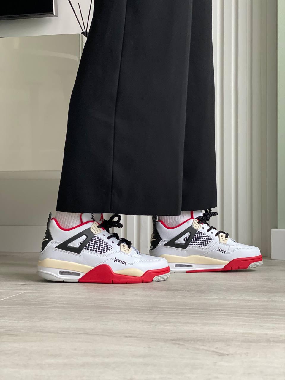 Nike Air Jordan Retro 4 White Red Yellow
