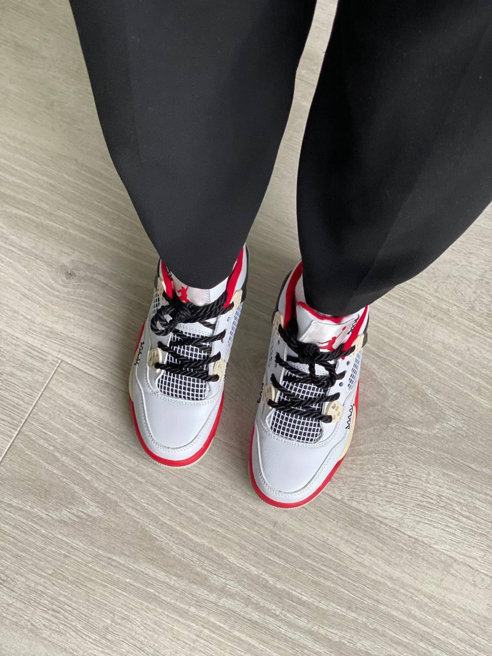 Nike Air Jordan Retro 4 White Red Yellow