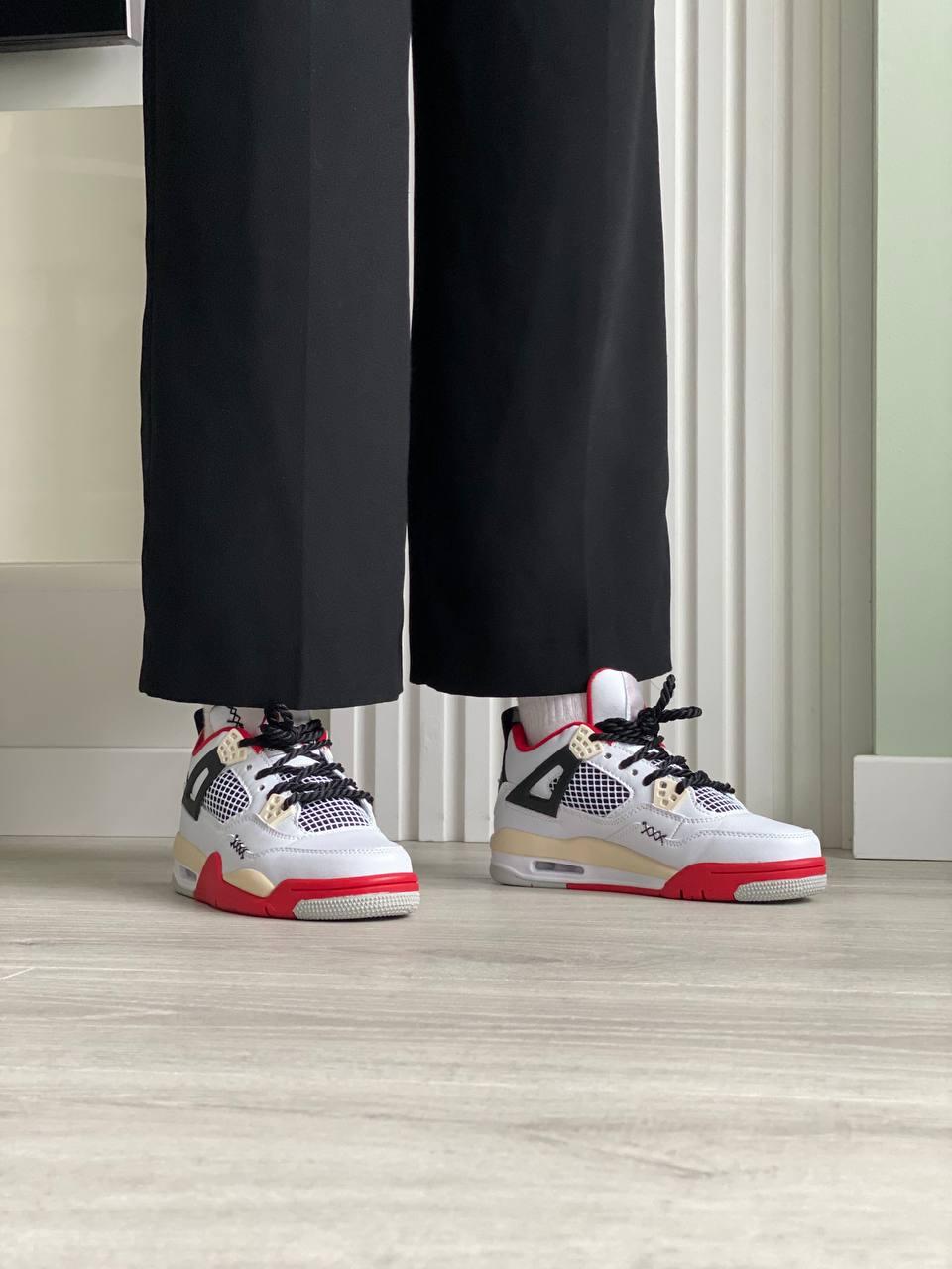 Nike Air Jordan Retro 4 White Red Yellow