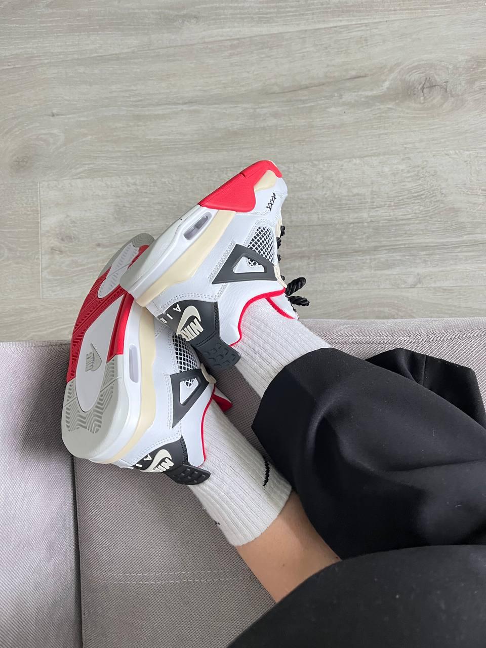 Nike Air Jordan Retro 4 White Red Yellow