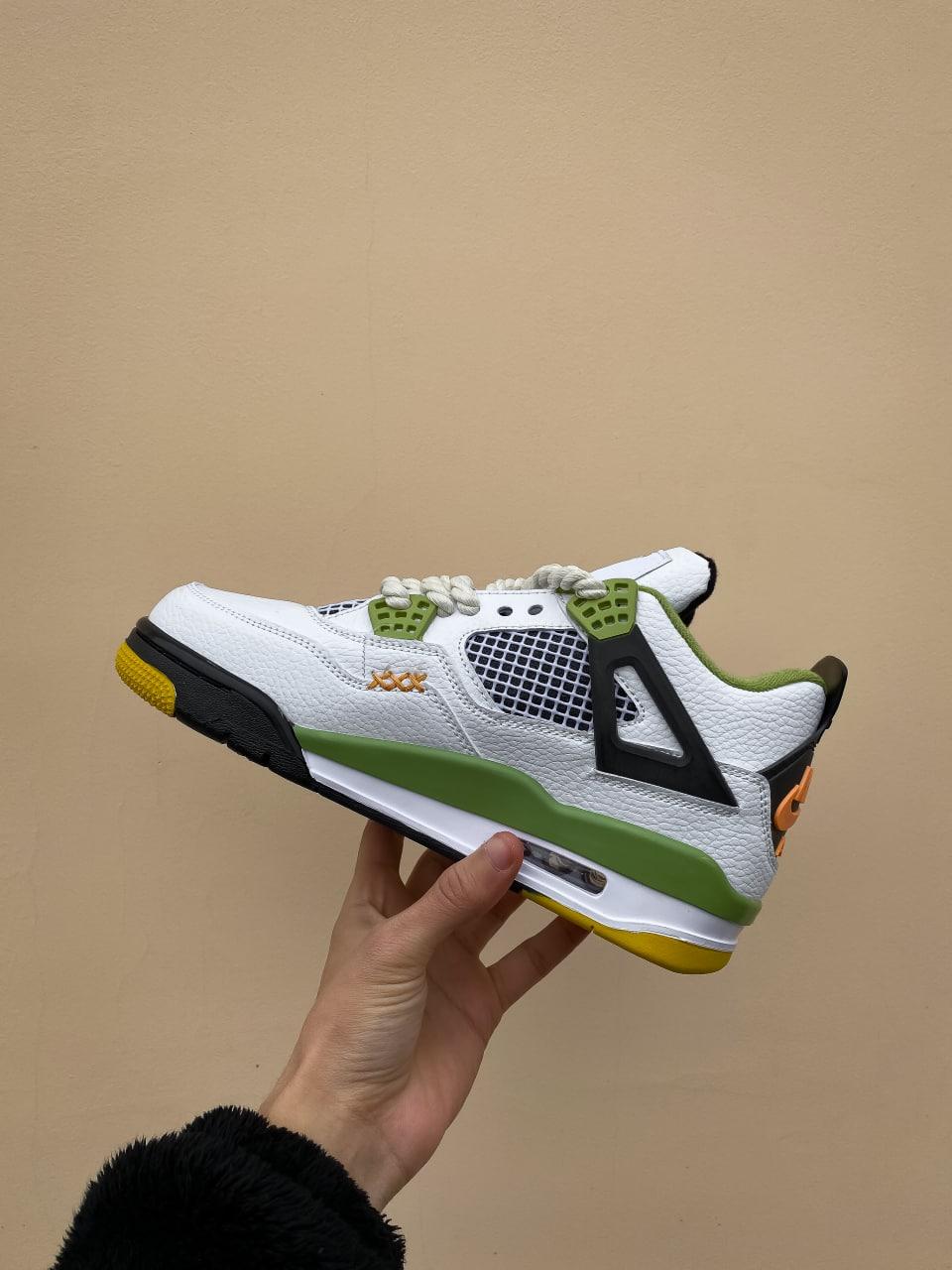 Nike Air Jordan Retro 4 White Green Yellow