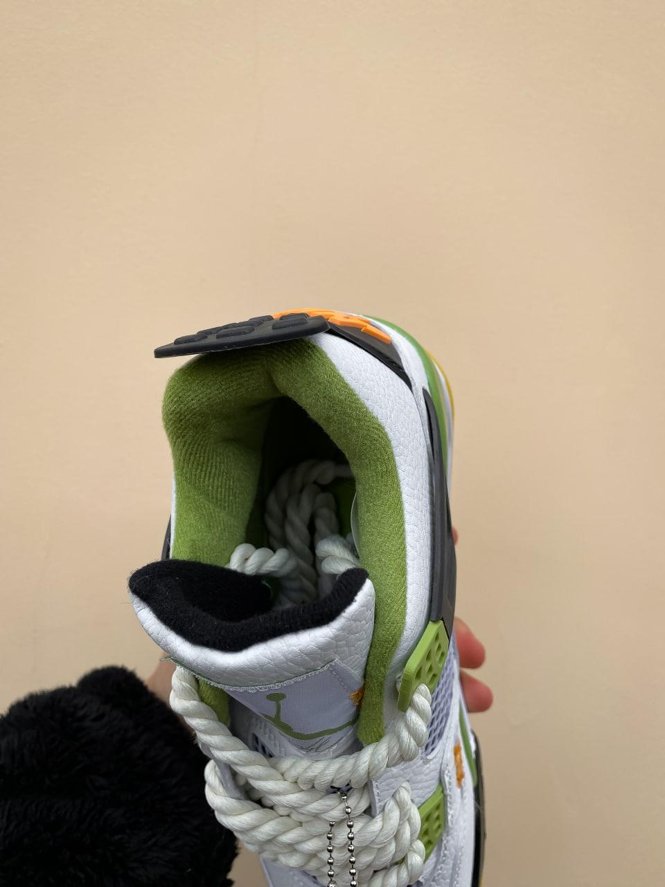 Nike Air Jordan Retro 4 White Green Yellow