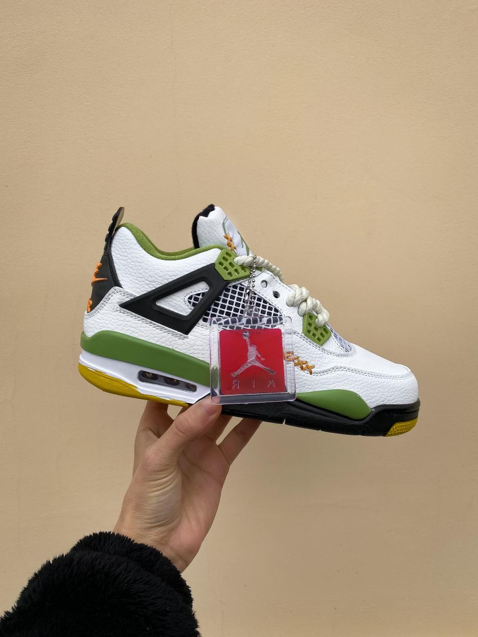 Nike Air Jordan Retro 4 White Green Yellow
