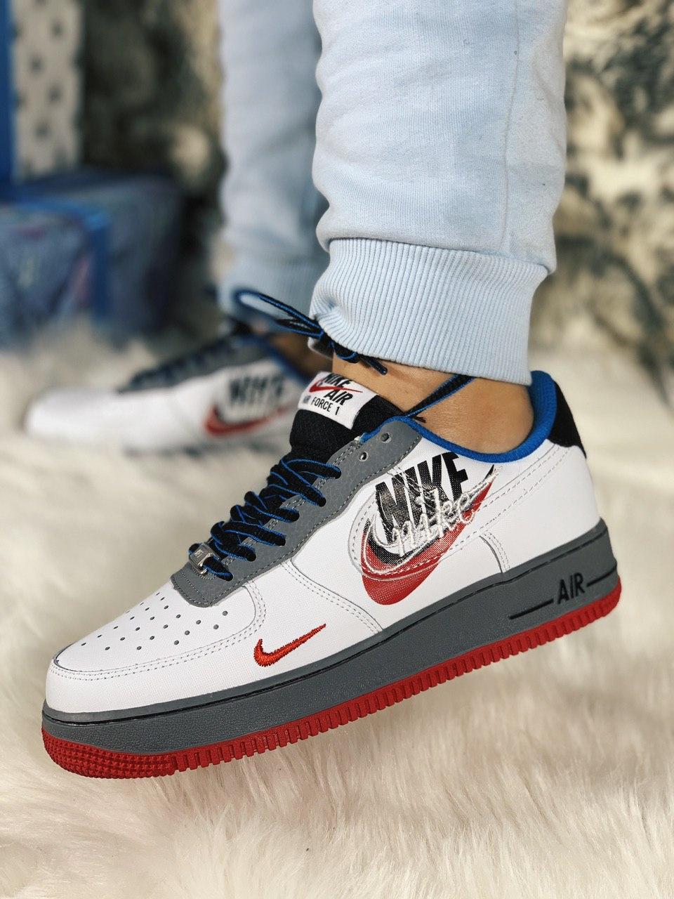 Nike Air Force 1 White Grey Red