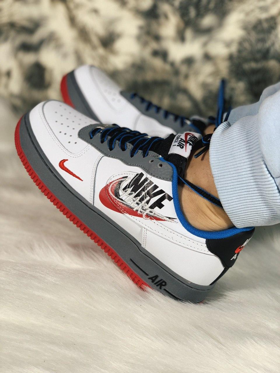 Nike Air Force 1 White Grey Red