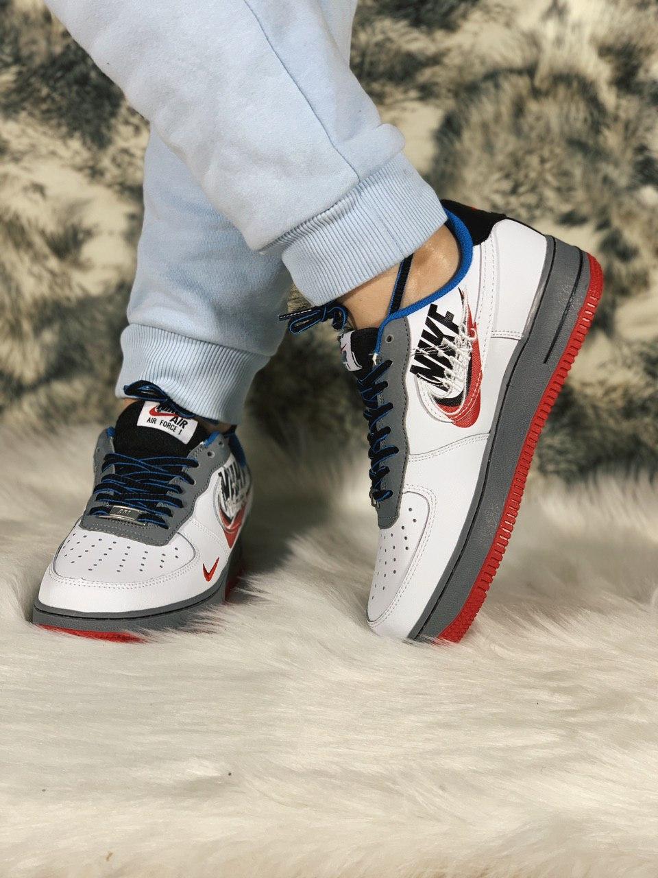 Nike Air Force 1 White Grey Red
