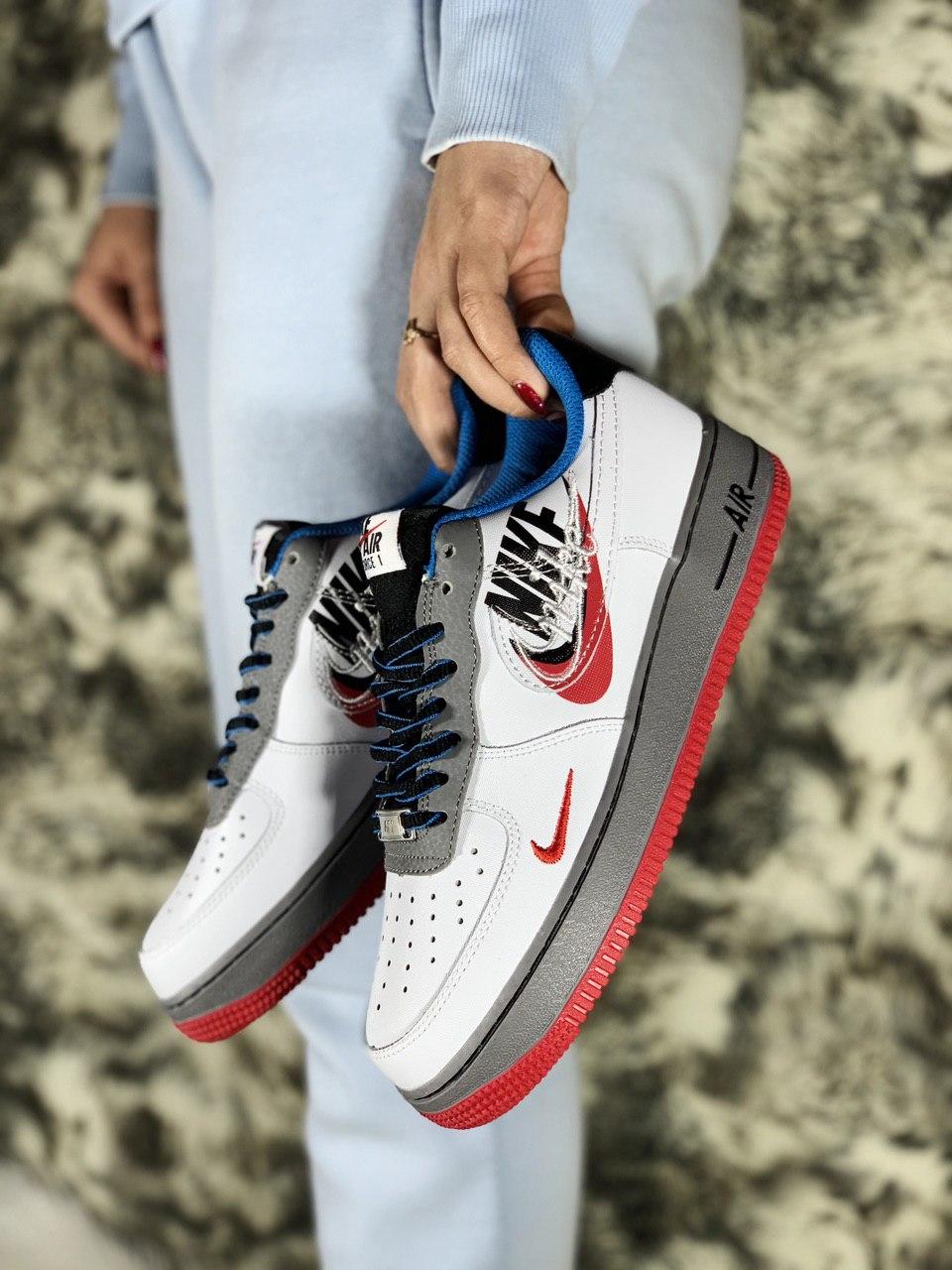Nike Air Force 1 White Grey Red