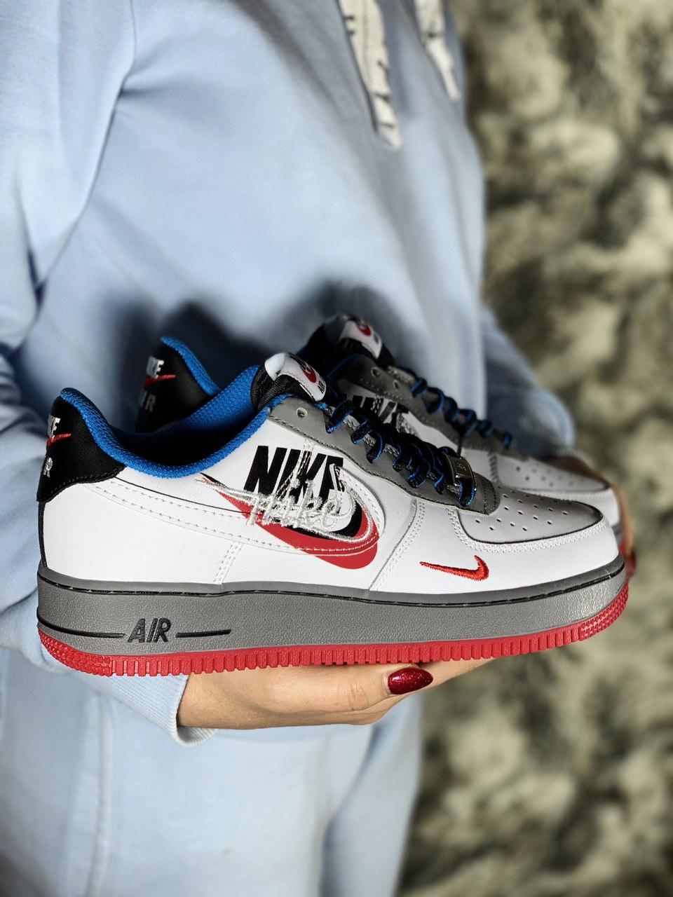 Nike Air Force 1 White Grey Red