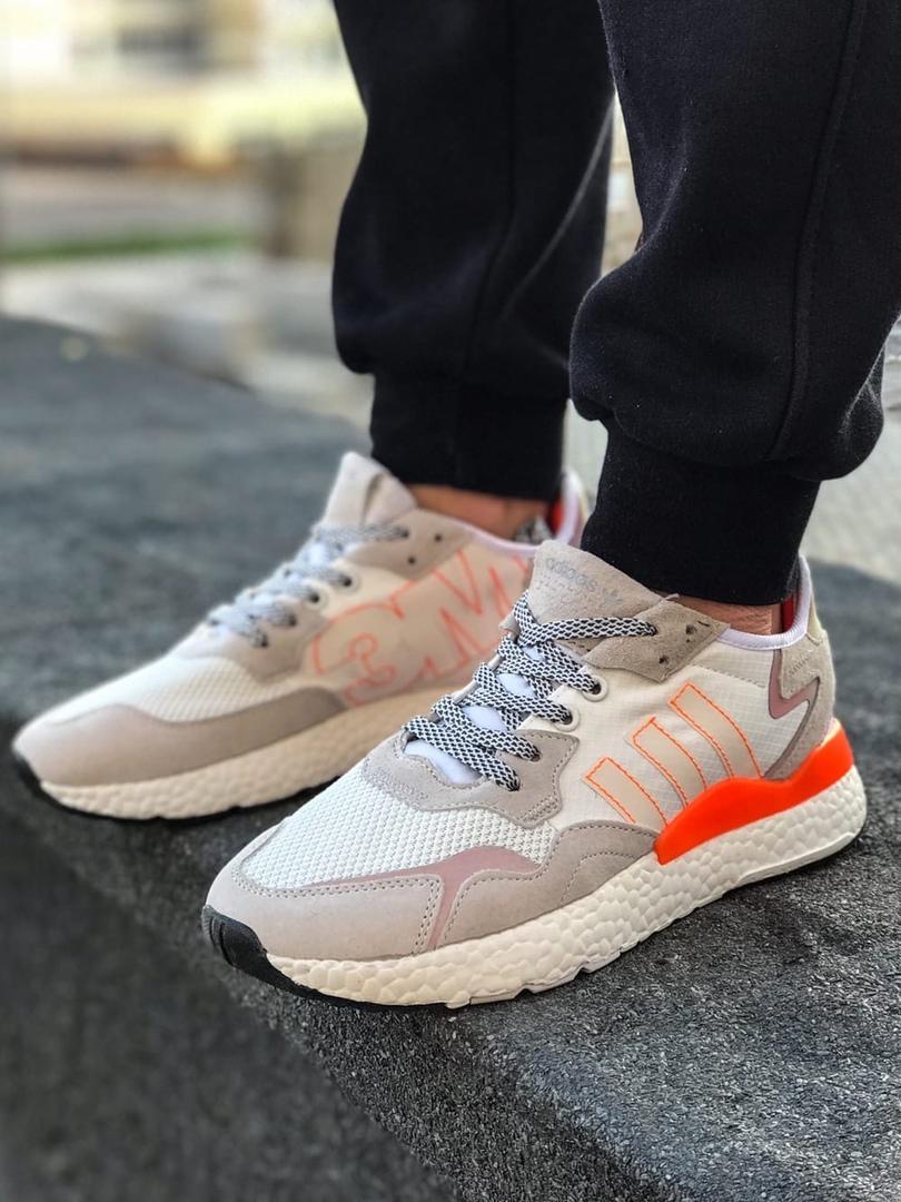 Adidas Nite Jogger Grey White Orange 1