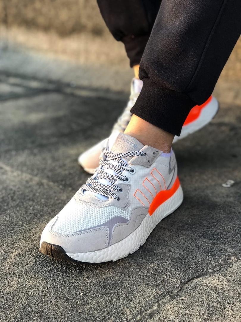 Adidas Nite Jogger Grey White Orange 1