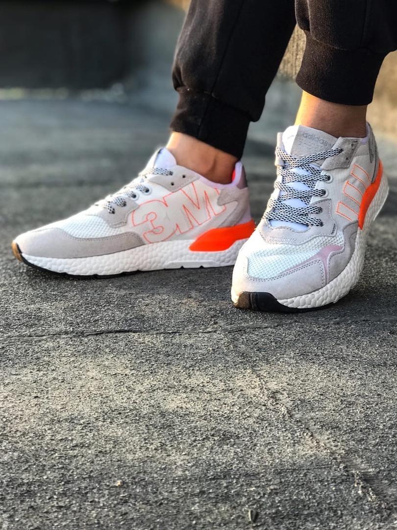 Adidas Nite Jogger Grey White Orange 1