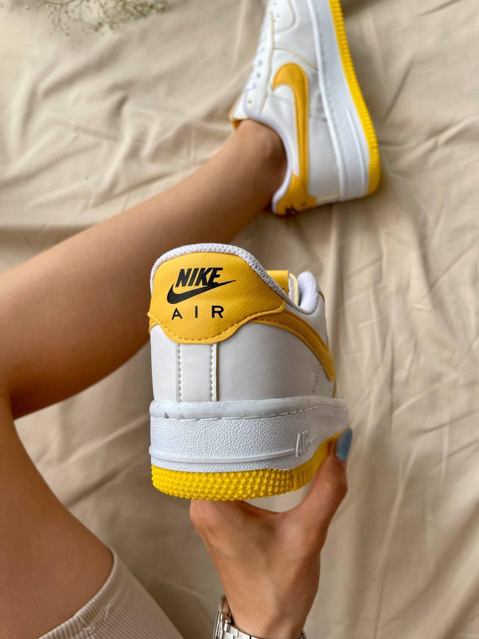 Nike Air Force 1 White Yellow Logo