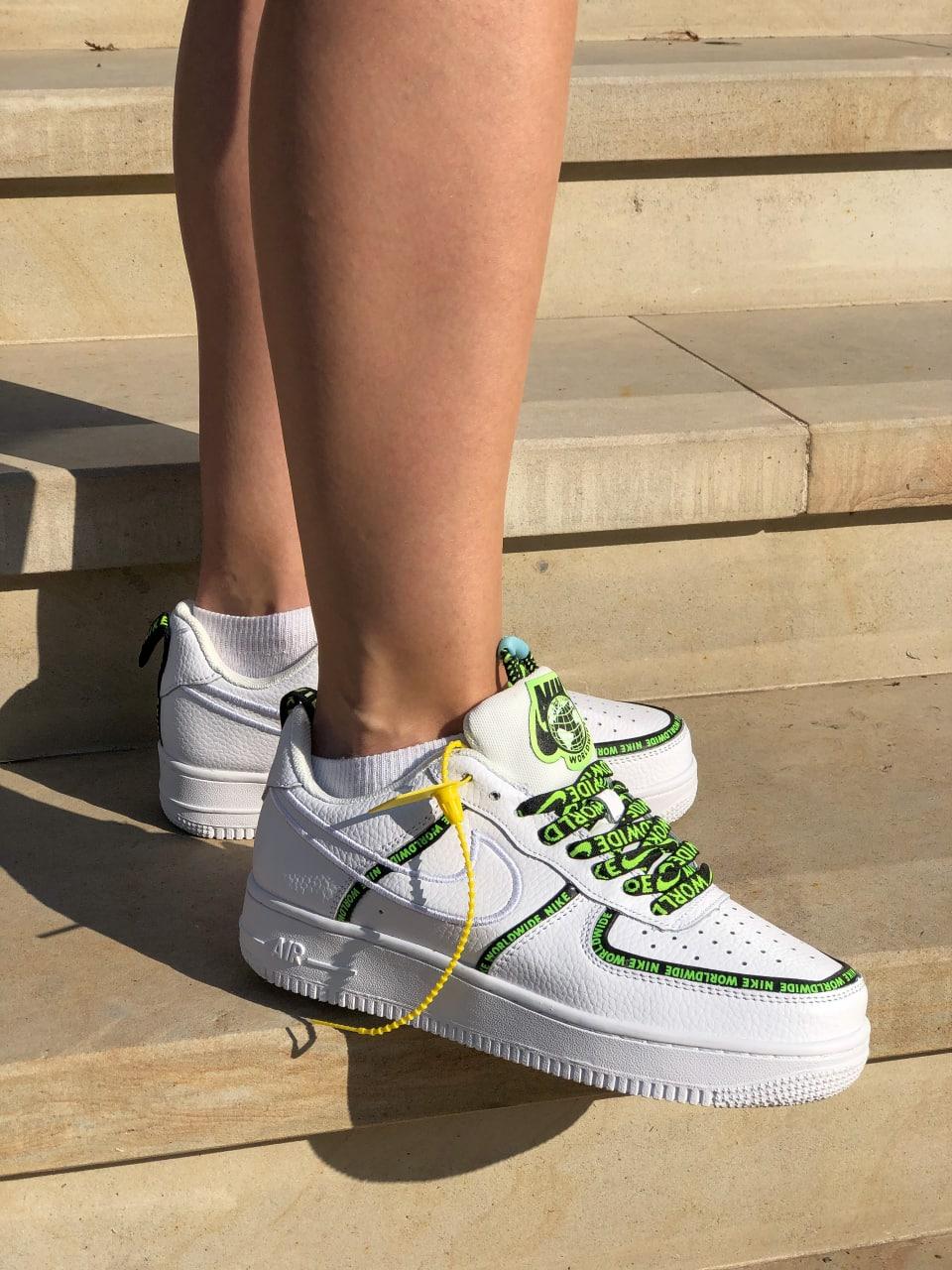 Nike Air Force 1 Worldwide White Green