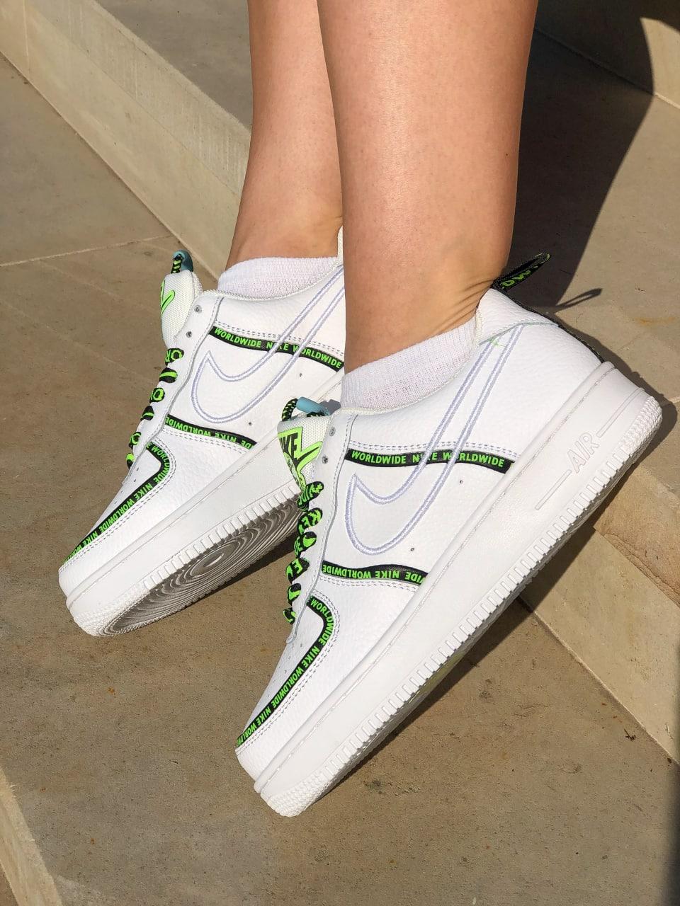 Nike Air Force 1 Worldwide White Green