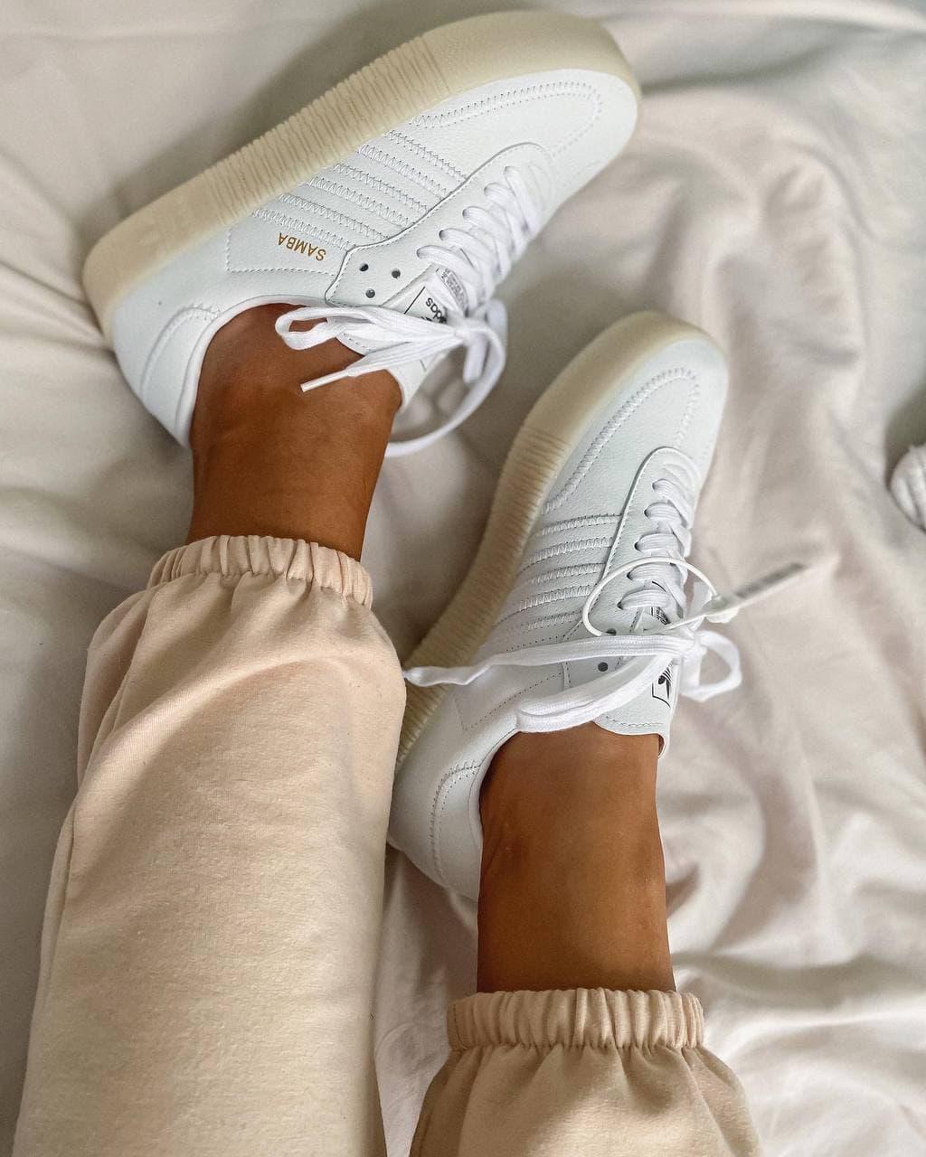 Adidas Samba White Brown Sole