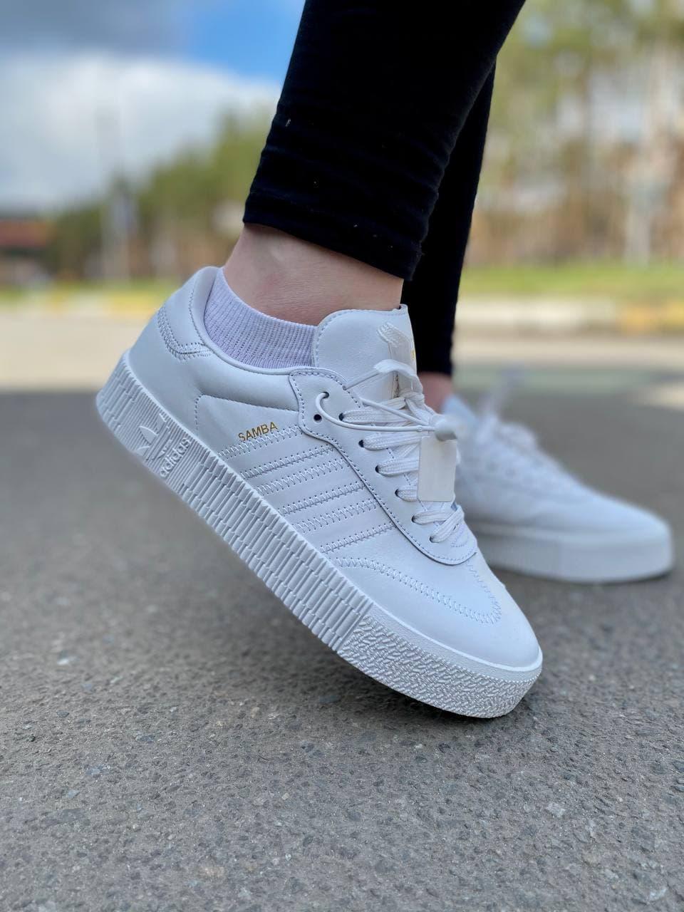 Adidas Samba All White Кожа