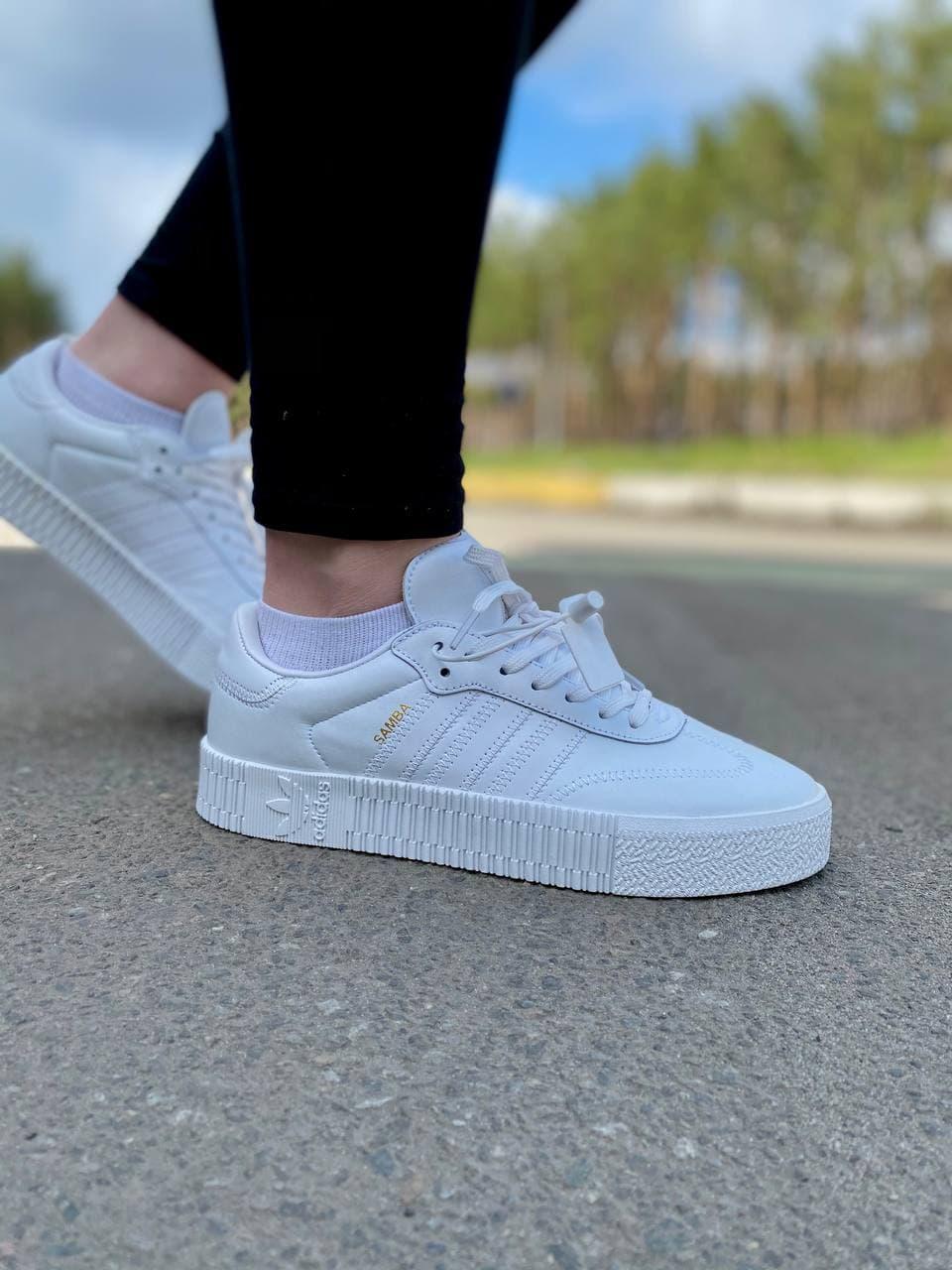 Adidas Samba All White Кожа