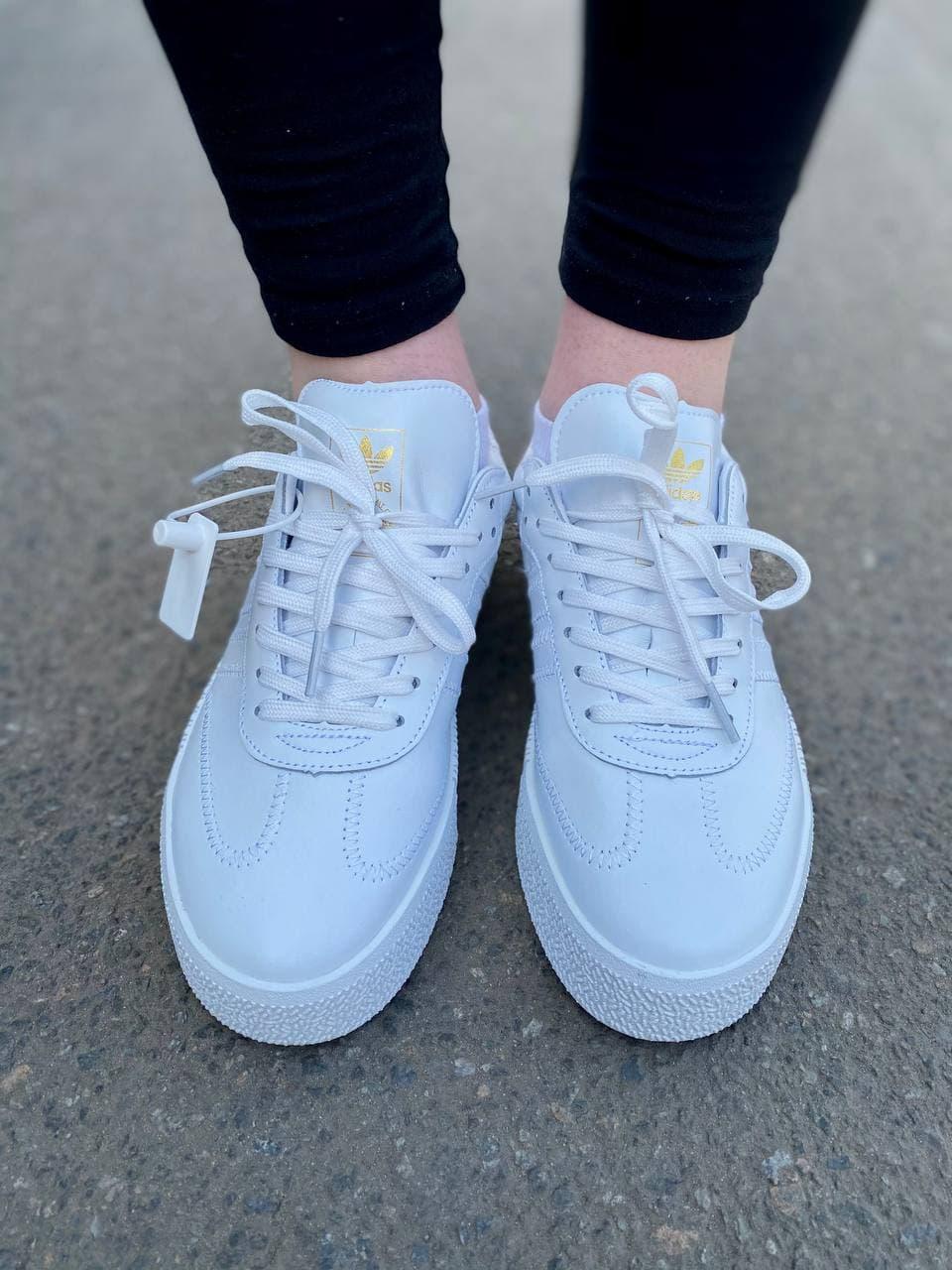 Adidas Samba All White Кожа