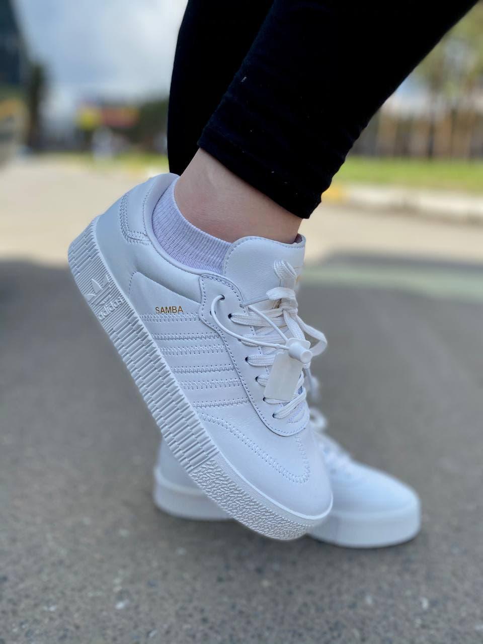 Adidas Samba All White Кожа