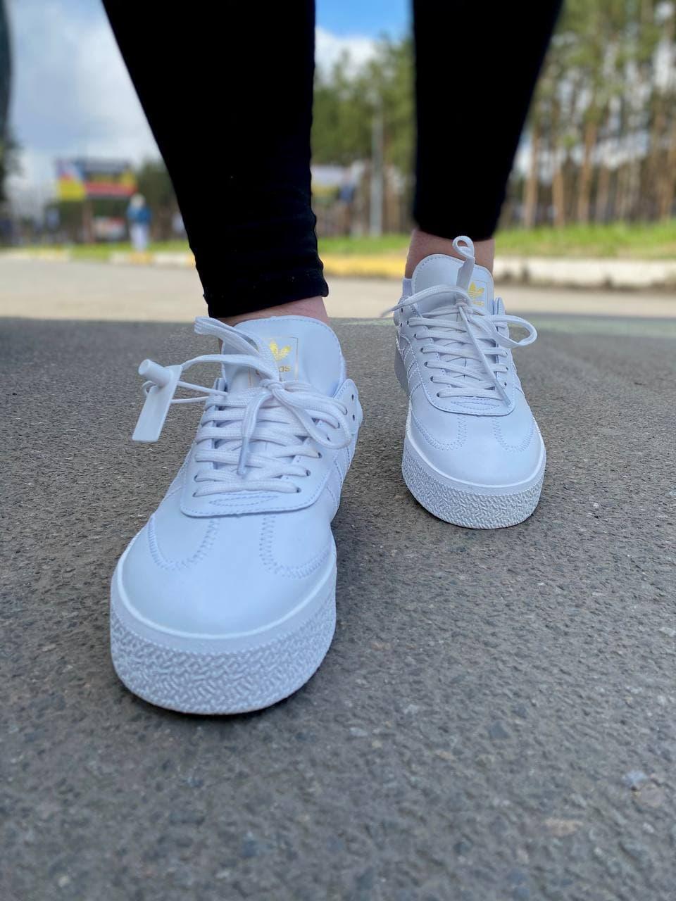 Adidas Samba All White Кожа