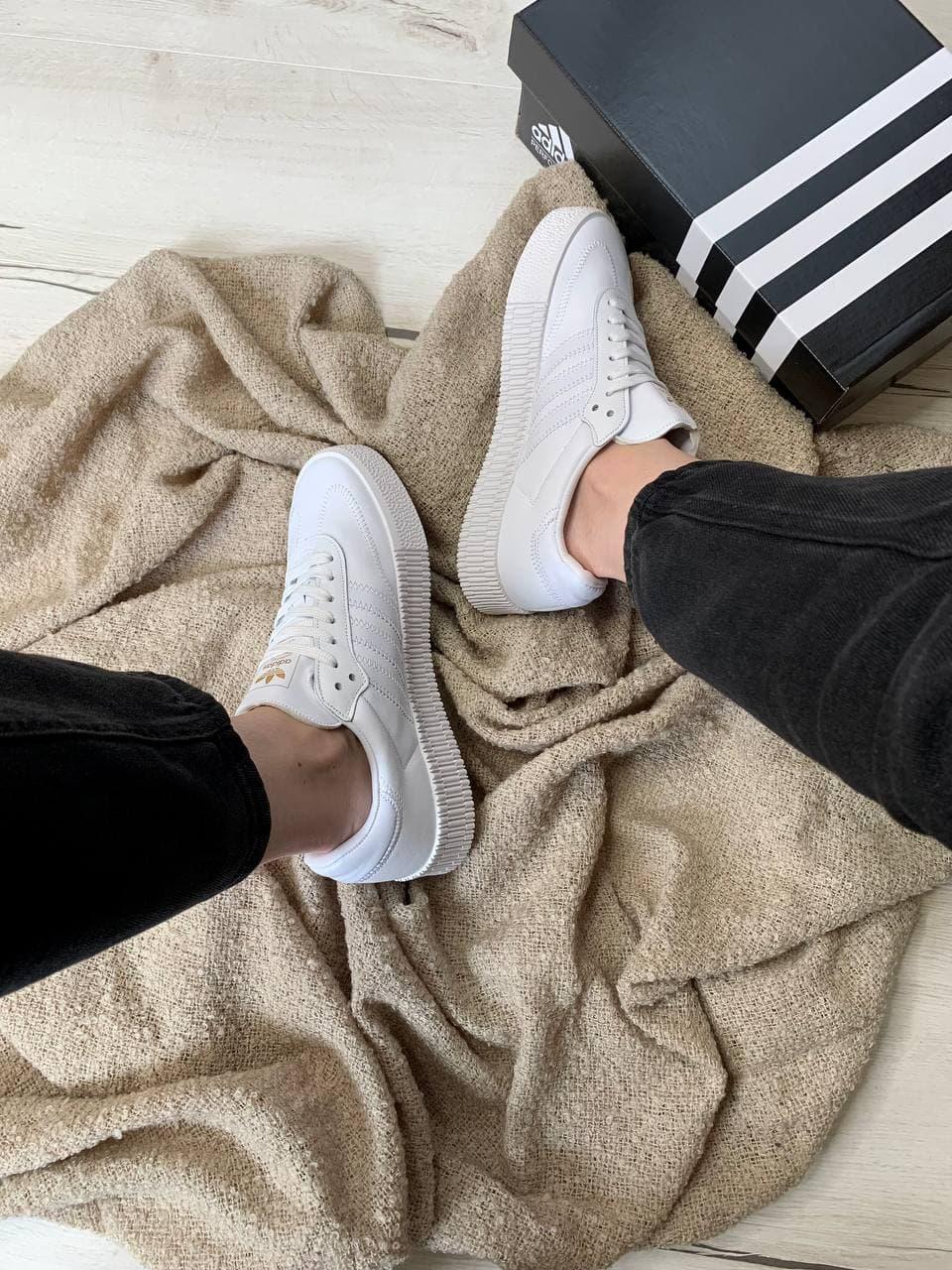 Adidas Samba All White Кожа